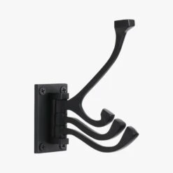 Black 3-Prong Swivel Towel Hook -Home Decor Sale 3ProngSwvlHookBlackS19