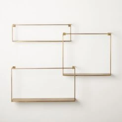 Antiqued Brass Floating Shelves Set Of 3 -Home Decor Sale AntiquedBrssFltngShlvsS3SHS20