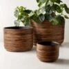 Basket Burnt Rattan Planters -Home Decor Sale BasketBurntRattanPlntrGrpFHS22