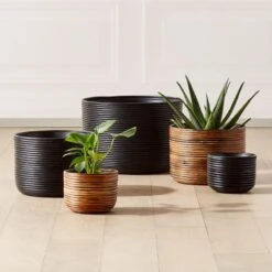 Basket Burnt Rattan Planters 8 Basket Burnt Rattan Planters -Home Decor Sale BasketRttnPlantersFHS21