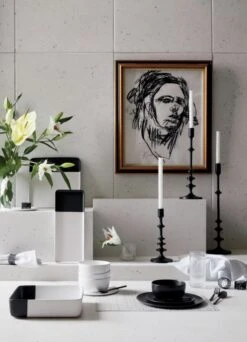 Allis Black Taper Candle Holders Set Of 3 -Home Decor Sale BlackDipServewareCrispSP18