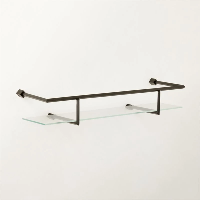 Blaine Black Wall Shelf With Rail 24" 6 Blaine Black Wall Shelf With Rail 24" - Image 4