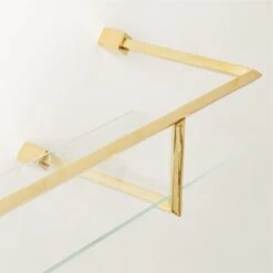 Blaine Polished Brass Wall Shelf With Rail 24" -Home Decor Sale BlaineUldBsWllShlfWR36inAV2SHF22