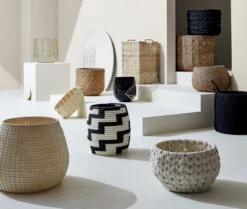 Conway Rectangular White Cotton Storage Basket Small -Home Decor Sale BlancheLargeGoldMetalBasketJN19