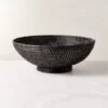 Borneo Woven Rattan Black Bowl -Home Decor Sale BorneoWovenRattanBowlSHF22