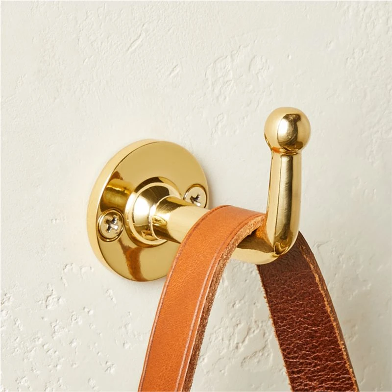 Boule-Inspired Polished Brass Wall Mount Hook 4 Boule-Inspired Polished Brass Wall Mount Hook - Image 2