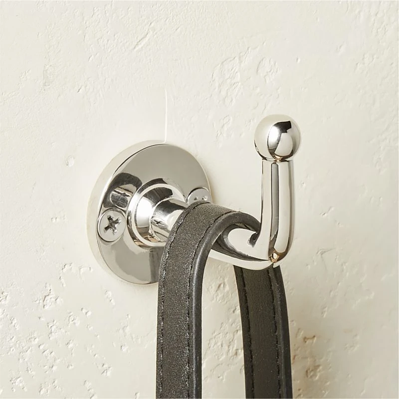 Boule-Inspired Polished Nickel Wall Mount Hook 4 Boule-Inspired Polished Nickel Wall Mount Hook - Image 2