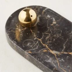 Brix Golden Black Marble Incense Burner 9 Brix Golden Black Marble Incense Burner -Home Decor Sale BrixBlkGldnMrblIncnsBrnrAVSHF22