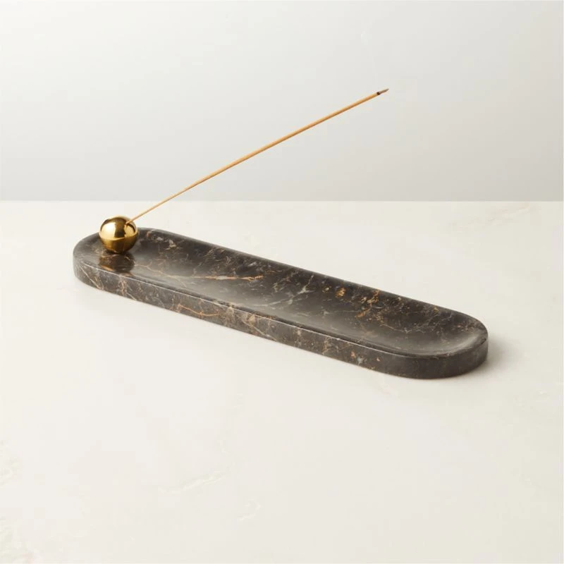 Brix Golden Black Marble Incense Burner 4 Brix Golden Black Marble Incense Burner - Image 2
