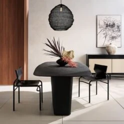 Cusco Textured Black Terracotta Vase -Home Decor Sale CB2FA22 15A V1