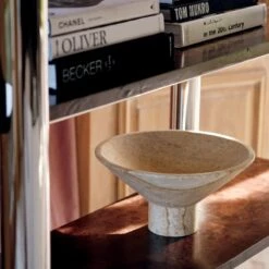 Dune Footed Sandstone Bowl -Home Decor Sale CB2FA22 1970 Editorial 06 024