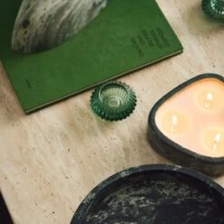 Green Marble Candle Bowl -Home Decor Sale CB2FA23 09B Det 013 1