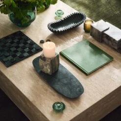 Reve Oval Fluted Green Marble Bowl -Home Decor Sale CB2FA23 09B Det 019 1