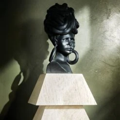 Weaver Bird Black Fiber Clay Bust -Home Decor Sale CB2FA23 BID 09 Det 2007