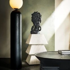 Weaver Bird Black Fiber Clay Bust -Home Decor Sale CB2FA23 BID 09 V2 RET light