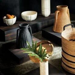 Luana Woven Black Vase Small -Home Decor Sale CB2FA23 BID 12 v2 RET