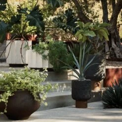 Clemente Footed Clay Indoor/Outdoor Planter Medium -Home Decor Sale CB2SP22 LF 10A V220copy