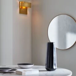 Desi Ribbed Black Vase Tall -Home Decor Sale CB2SP23 18A2 v3 RET