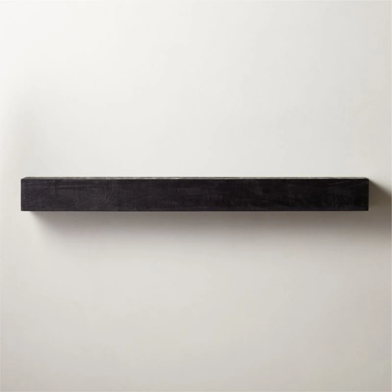 Caia Black Mantel Shelf 60" 3 Caia Black Mantel Shelf 60"