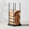 Casimir Black Steel Outdoor Firewood Rack -Home Decor Sale CasimirOutdoorLogHolderSHF23