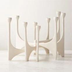 Cinq White Multi Taper Candle Holder Large