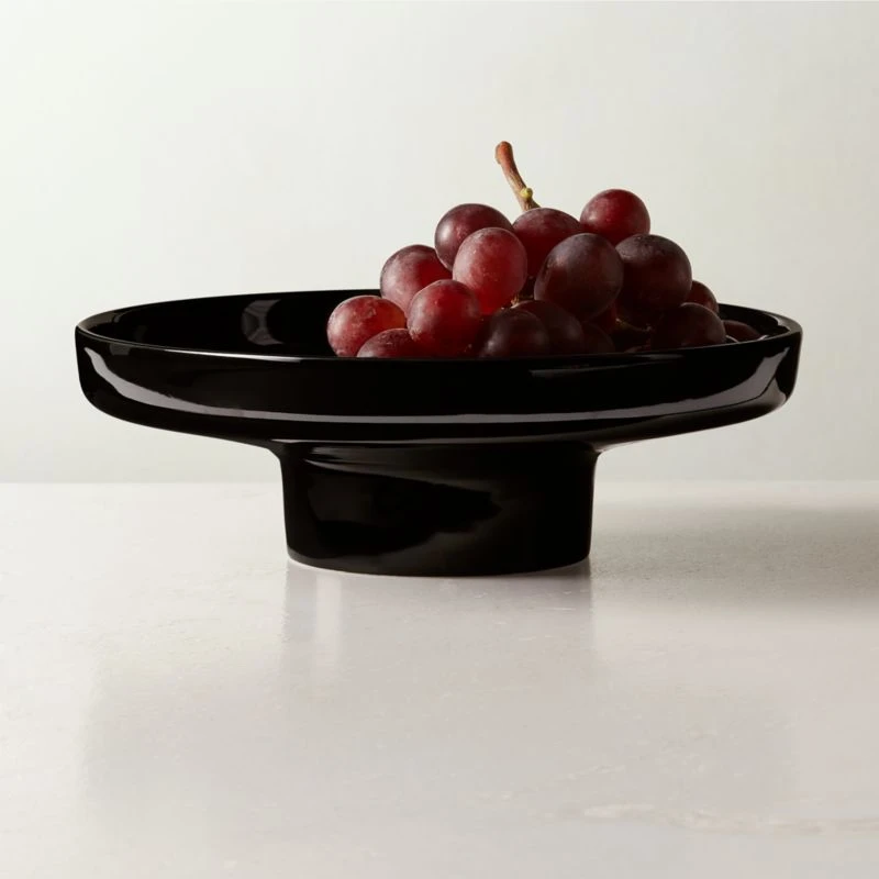 Contempri Footed Black Serving Bowl 4 Contempri Footed Black Serving Bowl - Image 2