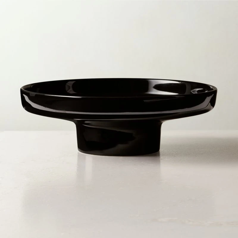 Contempri Footed Black Serving Bowl 3 Contempri Footed Black Serving Bowl