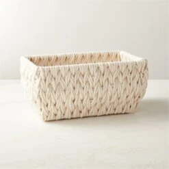 Conway Rectangular White Cotton Storage Basket Small