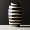 Cristo Black And White Striped Vase -Home Decor Sale CristoBlackNWhiteVaseSHF19