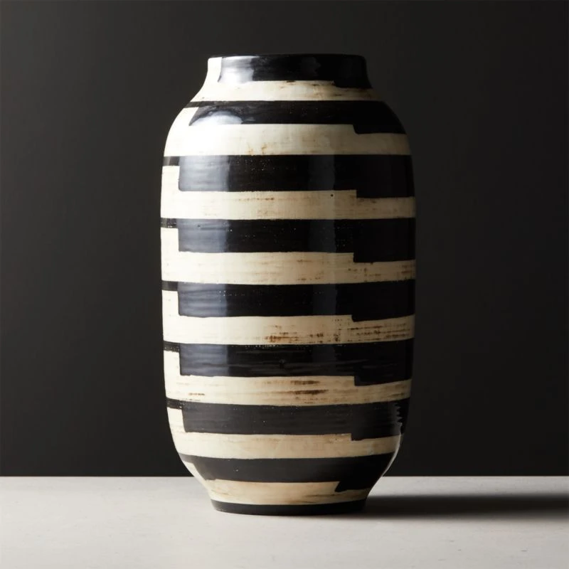 Cristo Black And White Striped Vase 3 Cristo Black And White Striped Vase