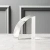 Modern Curved Crystal Glass Bookend -Home Decor Sale CrystalBookendSingleSHF18