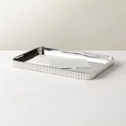 Danilo Pleated Stainless Steel Letter Tray -Home Decor Sale DaniloSSPltdLetterTrayROS23