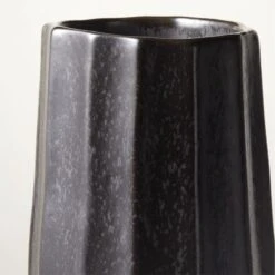 Desi Ribbed Black Vase Tall -Home Decor Sale DesiBlkRctvVaseAVSHS23