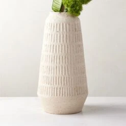 Domitia Textured Ivory White Vase Tall -Home Decor Sale DomitiaTxtrdVaseROS23