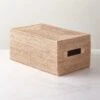 Emme Rectangular Handwoven Natural Rattan Storage Basket -Home Decor Sale EmmeBoxwLidNatRectSHF22