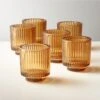 Ezra Amber Glass Tealight Candle Holders Set Of 6 2 Ezra Amber Glass Tealight Candle Holders Set Of 6 -Home Decor Sale EzraAmberTealightHolderS6SHF21