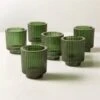 Ezra Green Glass Tealight Candle Holders Set Of 6 -Home Decor Sale EzraGreenTealightHolderS6SHF23