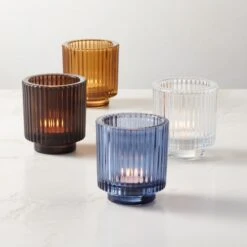 Ezra Amber Glass Tealight Candle Holders Set Of 6 11 Ezra Amber Glass Tealight Candle Holders Set Of 6 -Home Decor Sale EzraTealightHolderGroupFH23