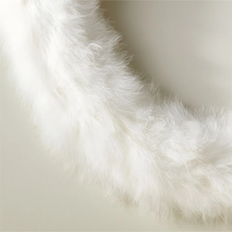 Fluffy White Feather Wreath 36'' 4 Fluffy White Feather Wreath 36'' - Image 2