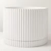 Fold White Cement Indoor Planter With Tray XL -Home Decor Sale FoldWtXLCmntPlanterWTraySHF22
