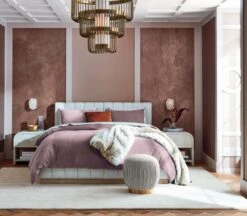 Large Brass Candle Bowl -Home Decor Sale ForteQueenBedMauveWashedJL19