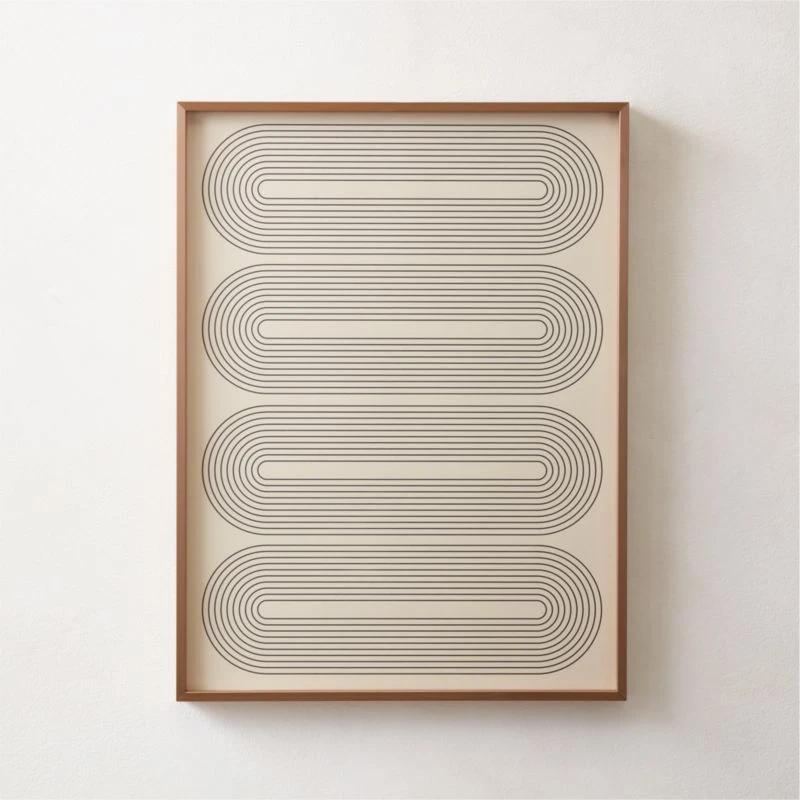 'Gia I' Screen Printed Wall Art In Brass Frame 18"x24" 3 'Gia I' Screen Printed Wall Art In Brass Frame 18"x24"