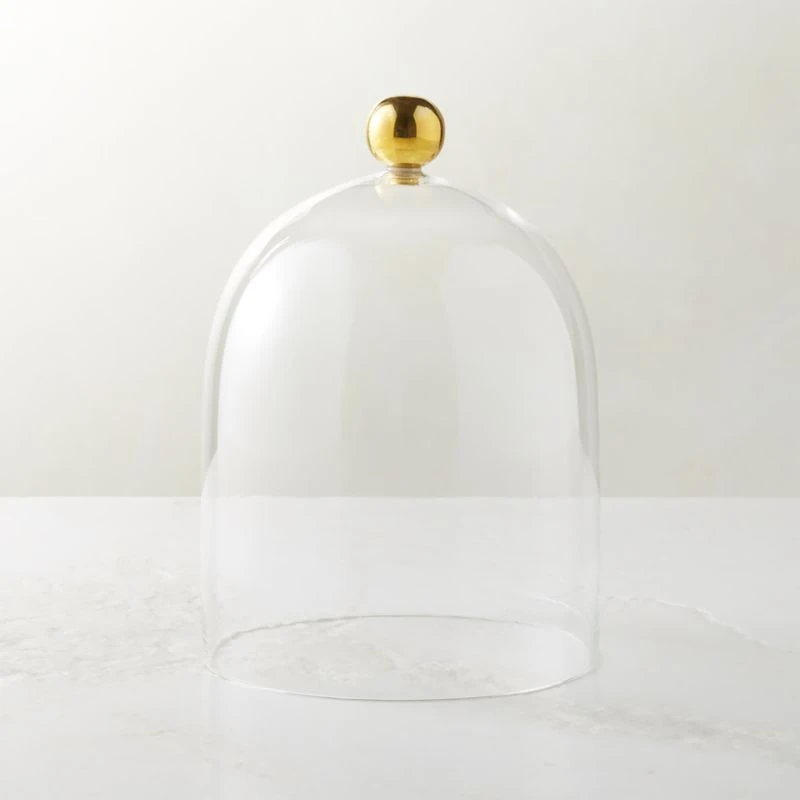 Glass Cloche With Unlacquered Brass Knob 3 Glass Cloche With Unlacquered Brass Knob