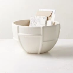 Grille White Decorative Bowl Small -Home Decor Sale GridBowlSmallROS23