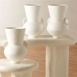 Hydra White Terracotta Vase -Home Decor Sale HydraWhiteVaseAV2SHF23