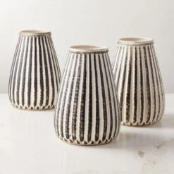 Justina Ribbed White Vase -Home Decor Sale JustinaVaseAV2SHS23