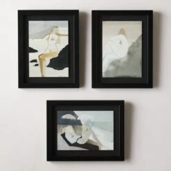 'Nude' Framed Giclee Art Print Set Of 3