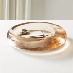 Bangle Dirty Rose Glass Decorative Bowl -Home Decor Sale KMBangleAmberLowGlassBowlROF20