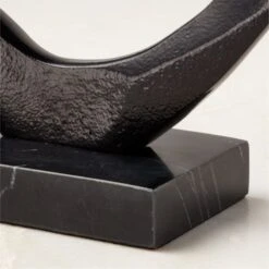 Kokum Black Marble And Metal Sculpture -Home Decor Sale KokumBlackSculptureROF23