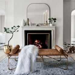 Antique Brass Fireplace Screen -Home Decor Sale LaStrizzaSaddleLeatherBenchOC20 1x1